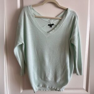 Dynamite Light Mint Green V-Neck Sweater in Medium